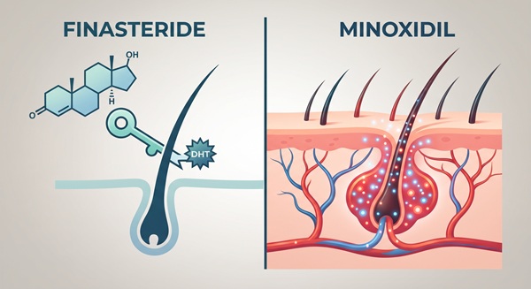Imagen de Finasteride vs. Minoxidil: Guía médica sobre eficacia, dosis y efecto shedding